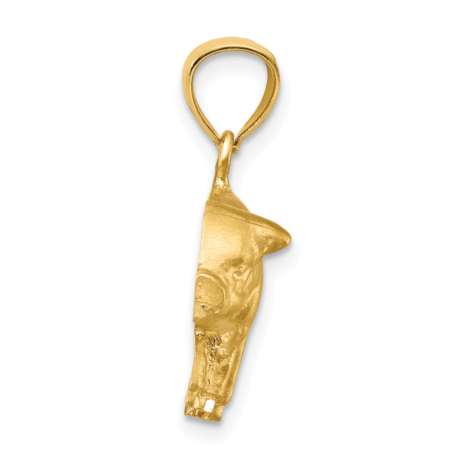 14K Gold Diamond-Cut Pig Pendant with Brushed Finish for Men Secondary image