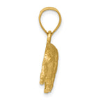 14K Gold Diamond-Cut Bear Pendant for Men  Solid & Casted