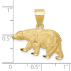 14K Gold Diamond-Cut Bear Pendant for Men  Solid & Casted