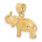 14K Gold Diamond-Cut Elephant Pendant for Men  Solid Cast Design