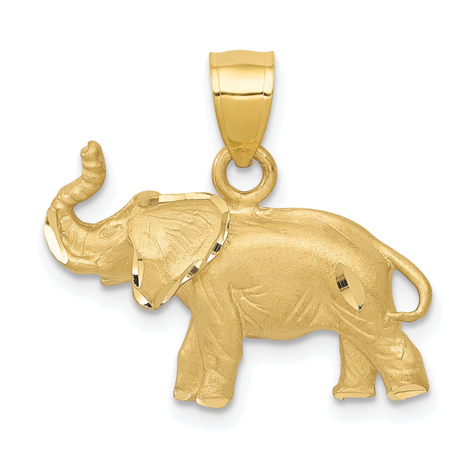 14K Diamond-cut Elephant Pendant Main image