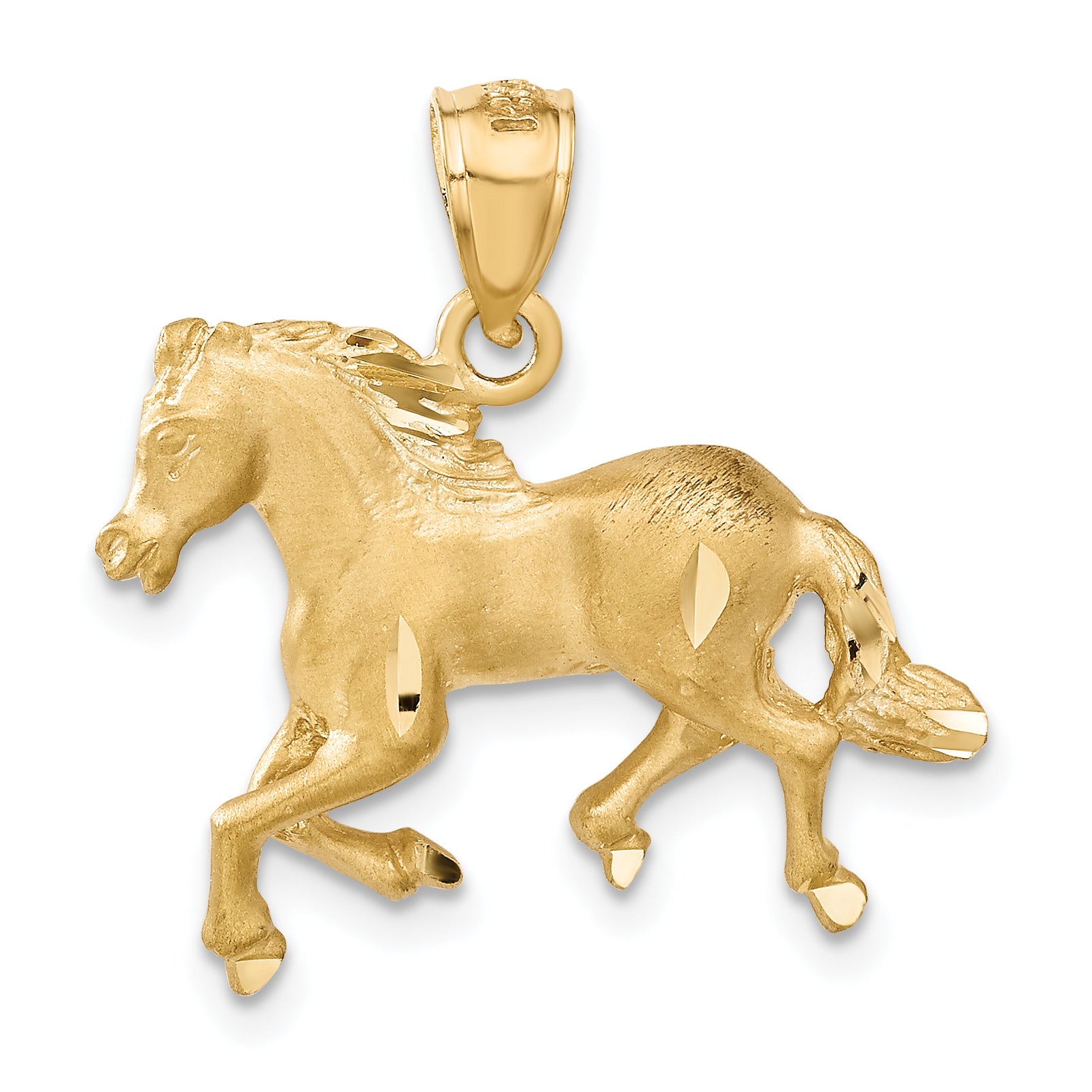 14K Diamond-cut Horse Pendant Main image