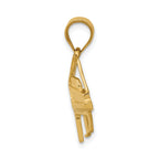 14K Gold Polished Piano Charm with Textured Back and Solid Design