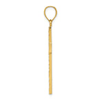 14K Gold Diamond-Cut Cross Pendant with Polished Finish Solid Design