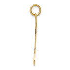 14K Gold Guitar Charm Pendant with Polished Finish for Men