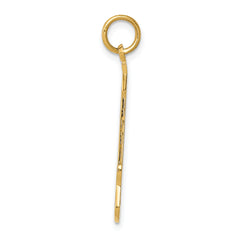 14K Gold Guitar Charm Pendant with Polished Finish for Men