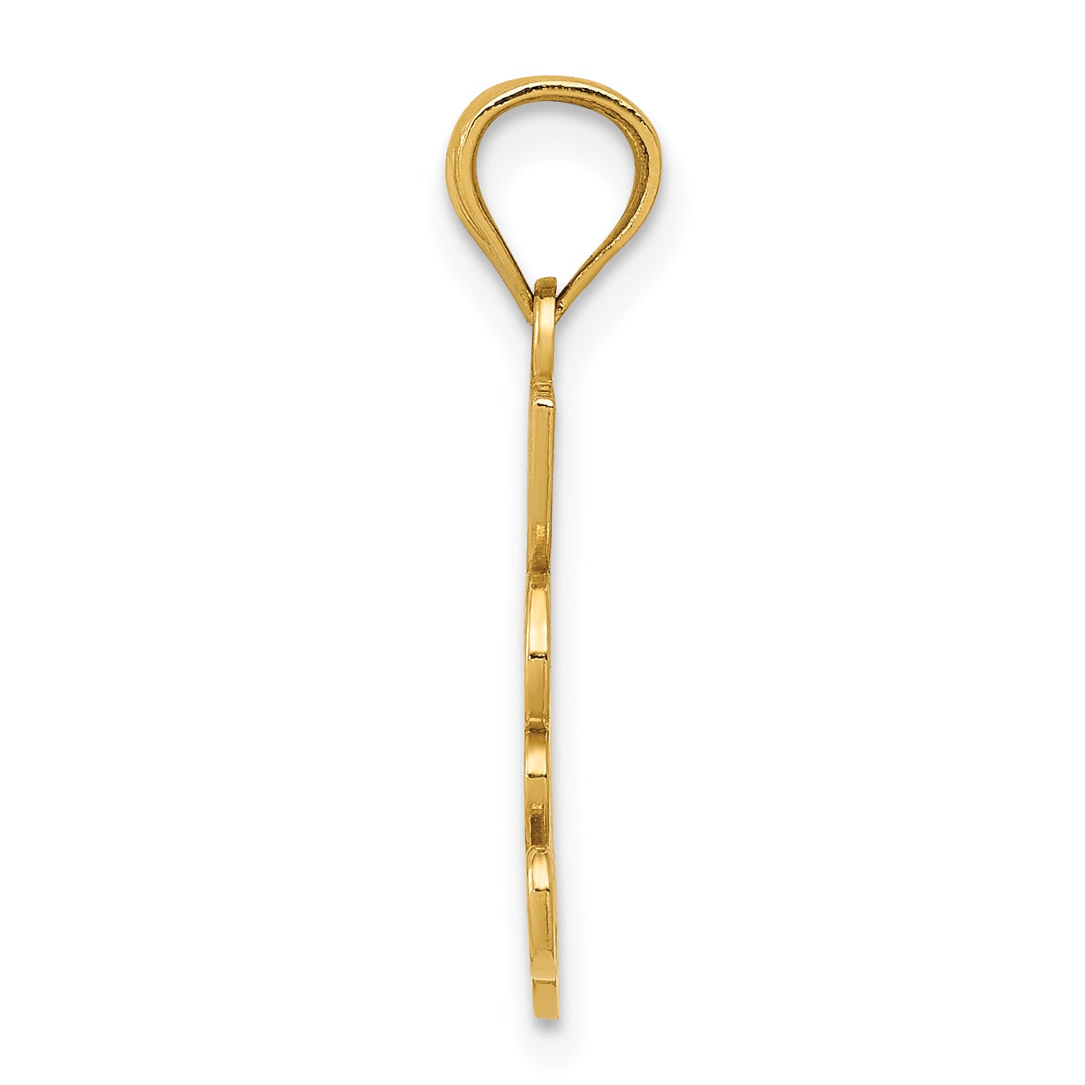 14K Gold I LOVE MY WIFE Pendant Solid, Casted, Flat Back Design