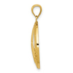 14K Gold Peace Love Faith Hope Pendant with Polished Textured Finish