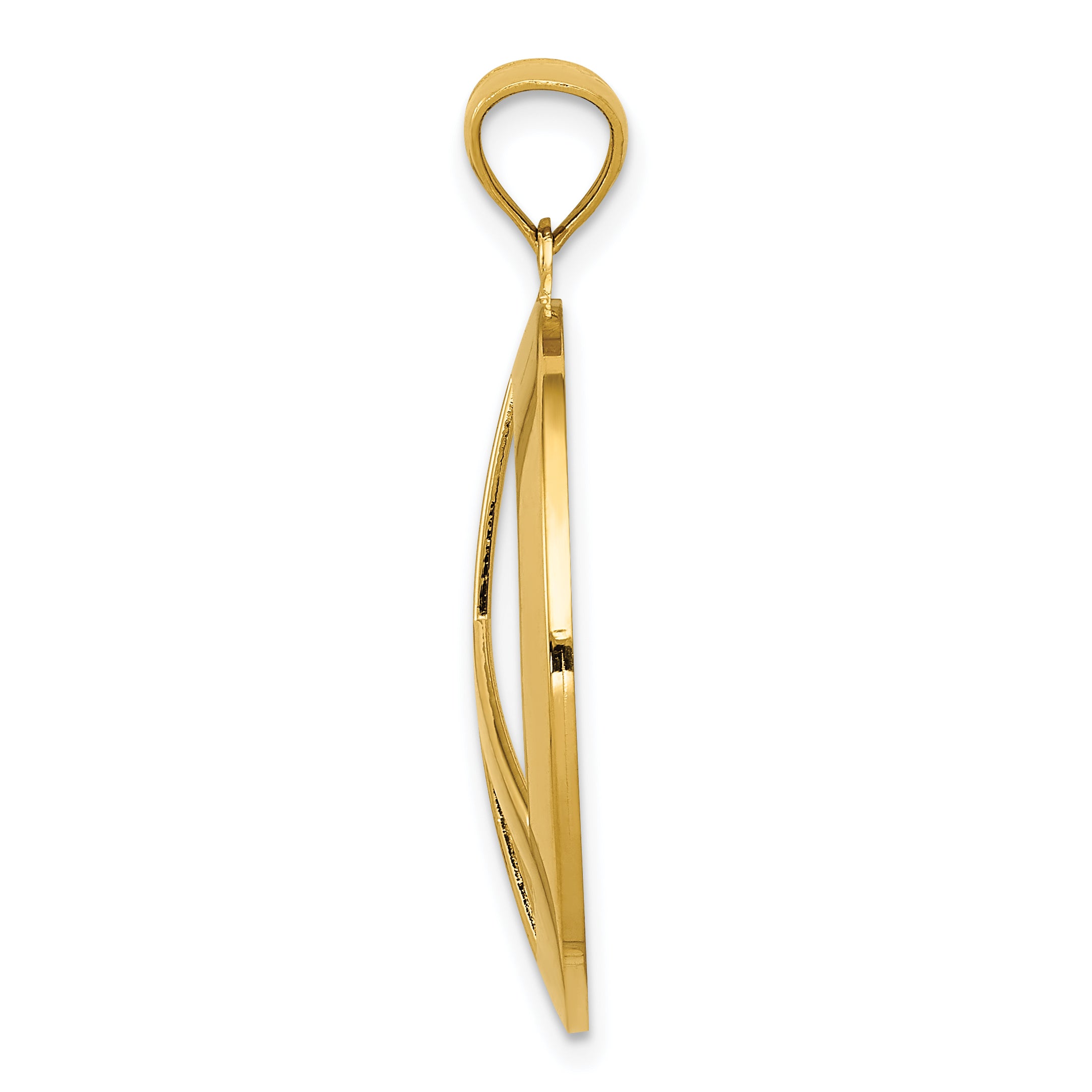 14K Gold Peace Sign Pendant for Men Polished, Solid, Casted Design