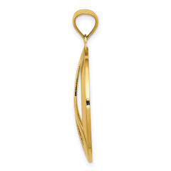 14K Gold Peace Sign Pendant for Men Polished, Solid, Casted Design