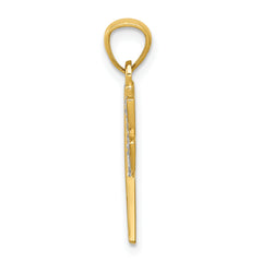 14K Gold Dragonfly Pendant with Rhodium Accents and Diamond-Cut Finish by Sophia Jewelers