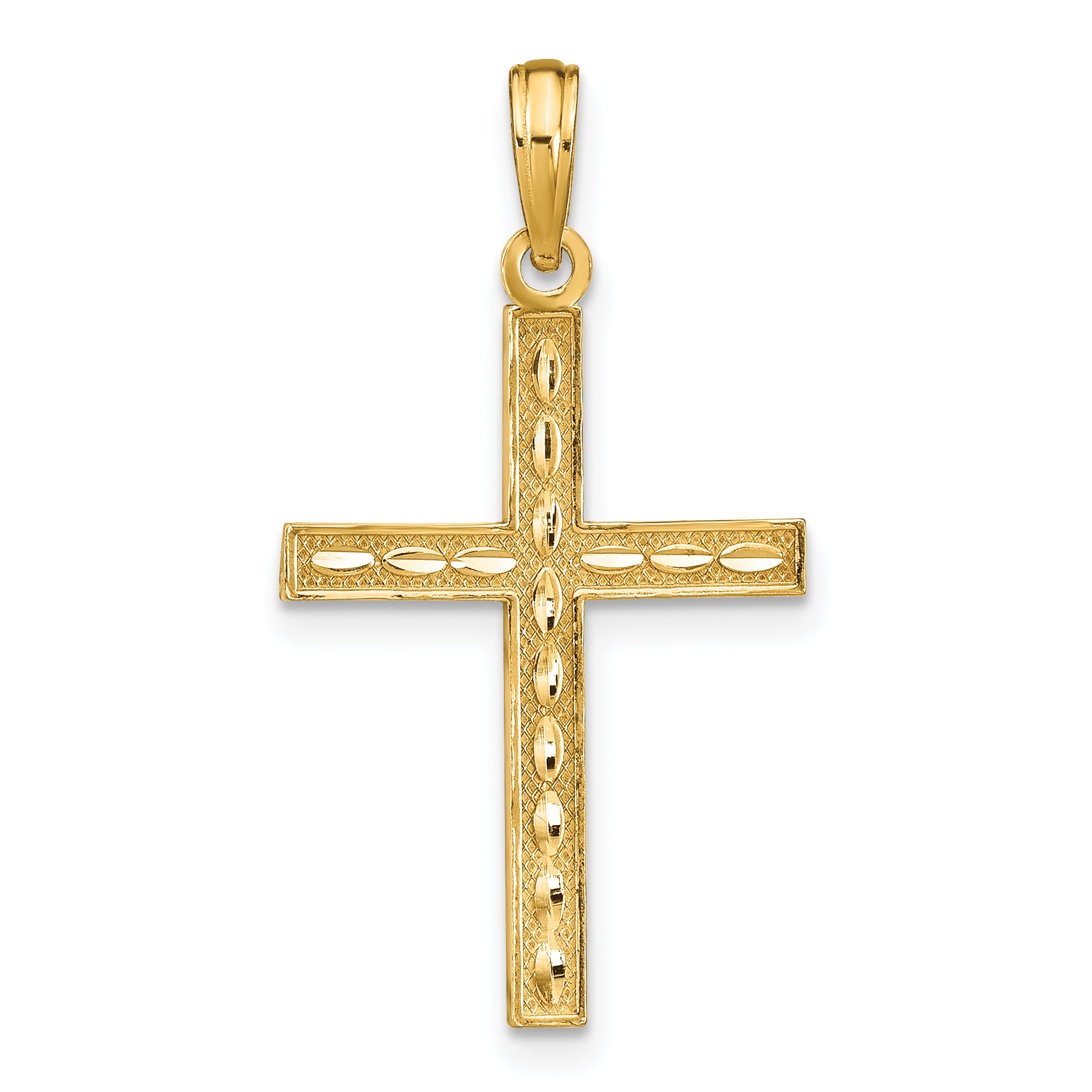 14K Reversible FAITH HOPE LOVE Cross Pendant Main image