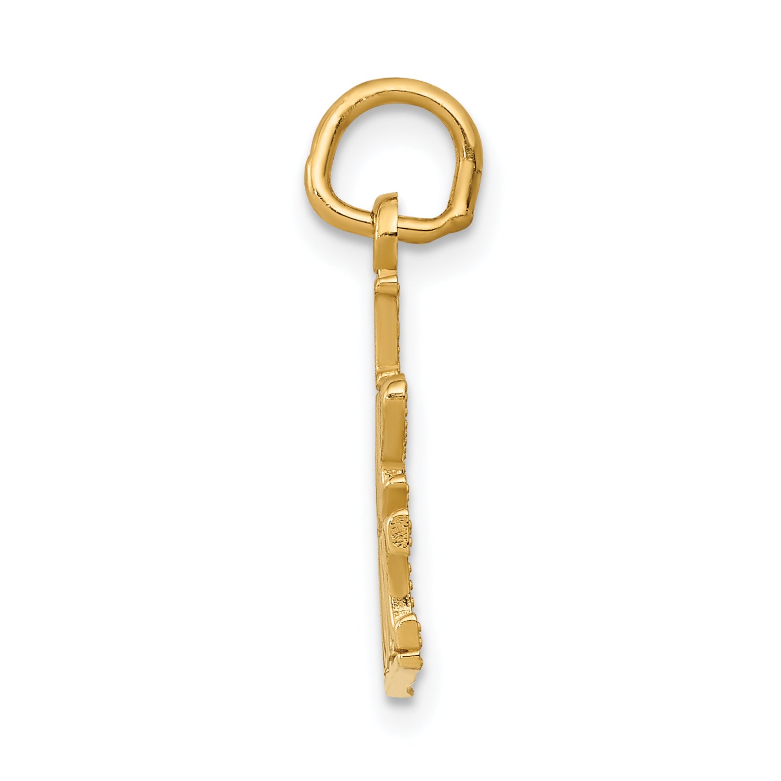 14K Gold I LOVE MUSIC Charm with Polished Finish  Elegant, Themed Design Secondary image