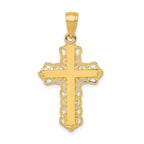 14K Lace Trim Cross Pendant