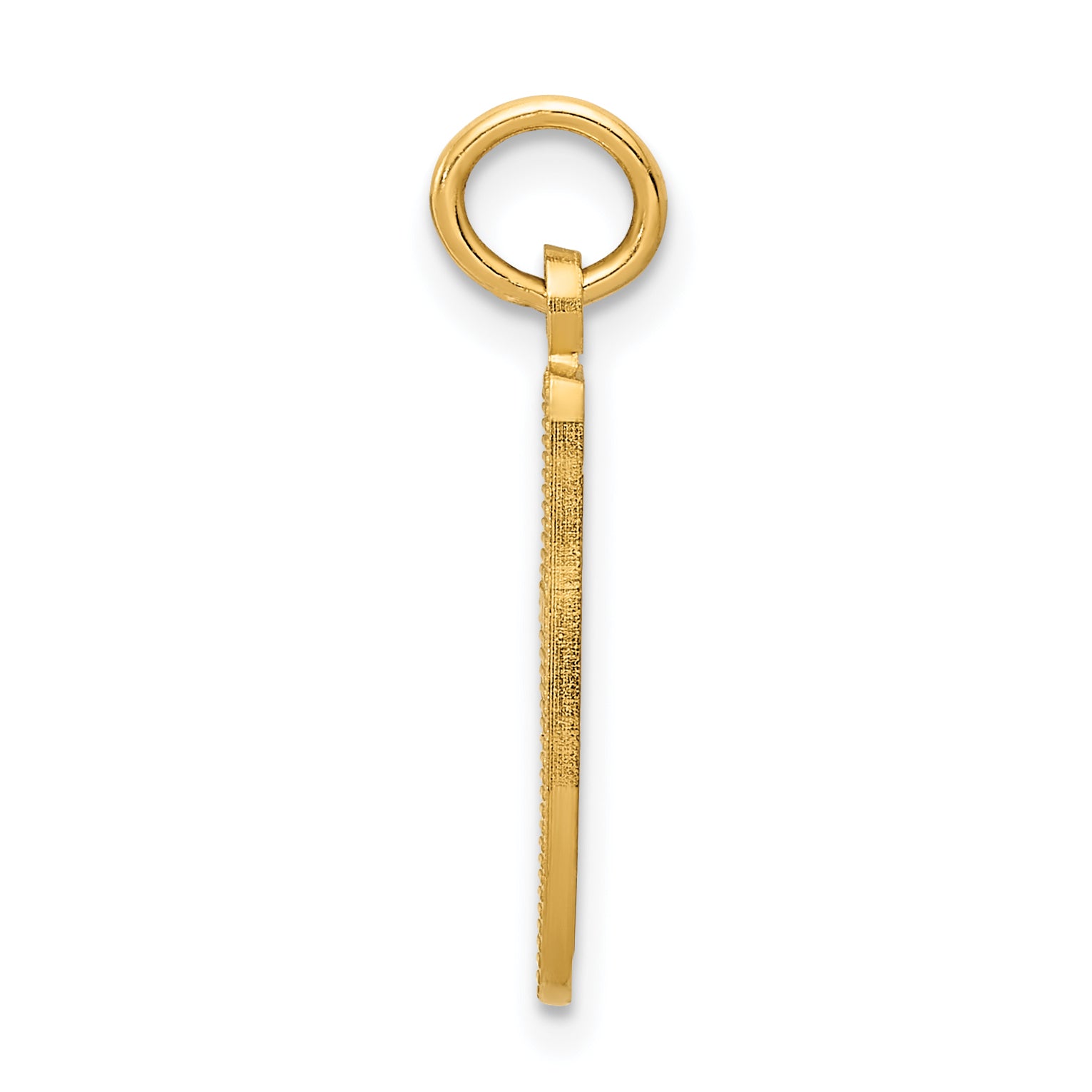 14K Gold Ballet Slipper Charm with Polished Diamond-Cut Detailing Secondary image