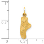 14K Gold Ballet Slipper Charm with Polished Diamond-Cut Detailing