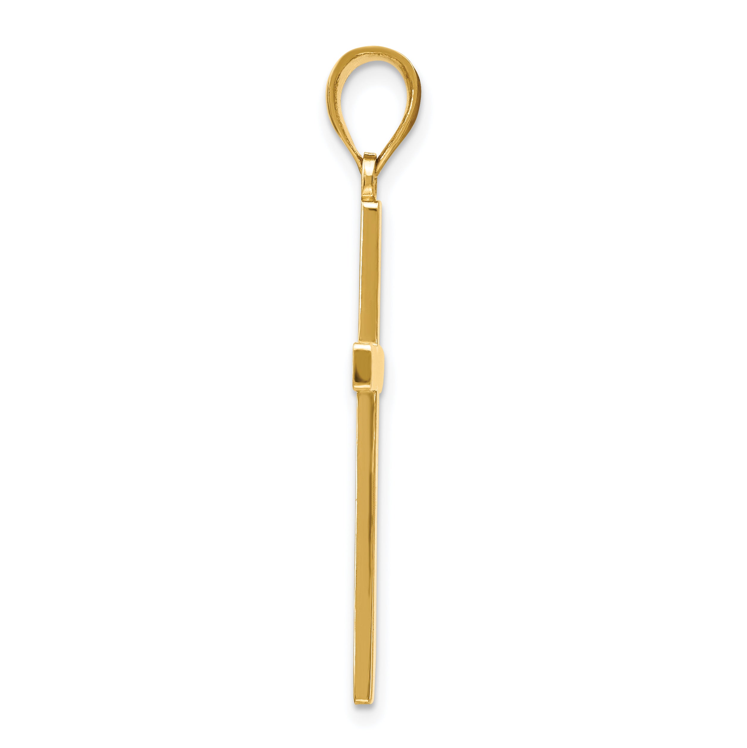 14K Gold Solid Reversible Latin Cross Pendant Polished Finish Secondary image