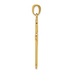 14K Gold Solid Cross Pendant Classic Design, Casted Craftsmanship