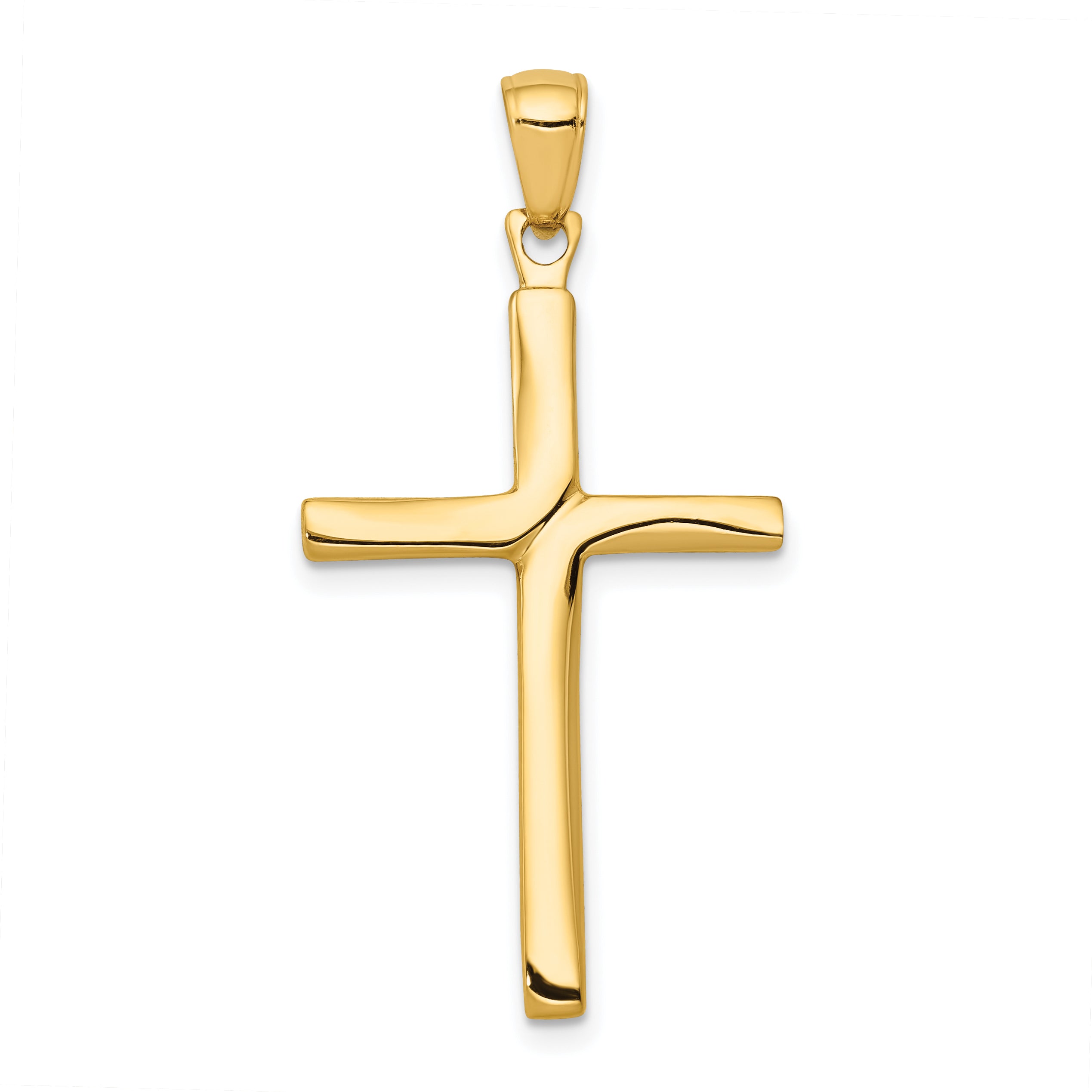 14K Satin Finish Accent Stick Cross Pendant Main image