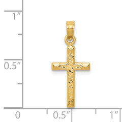 14K Gold Cross Pendant with Solid Cast Design Elegant & Timeless