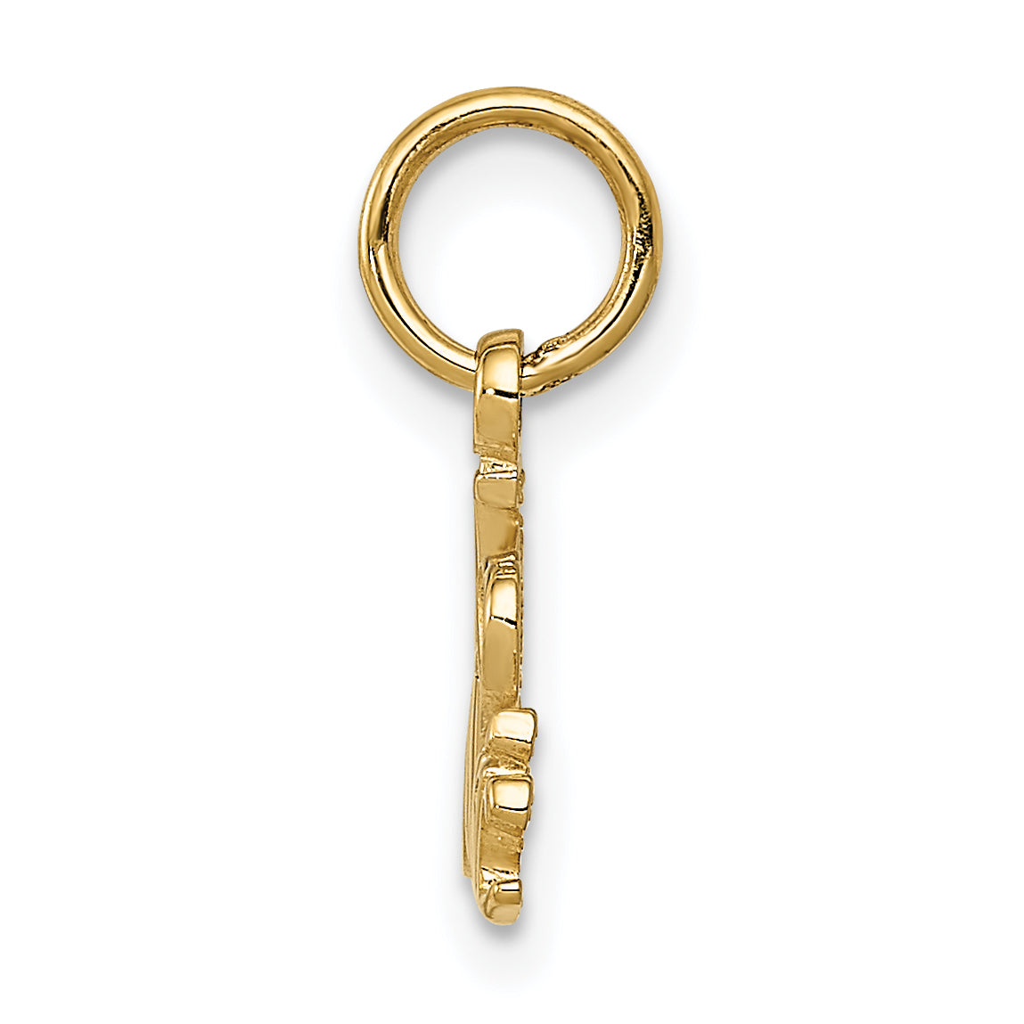 14K Gold I Heart Music Charm with Polished Finish, Textured Design Secondary image