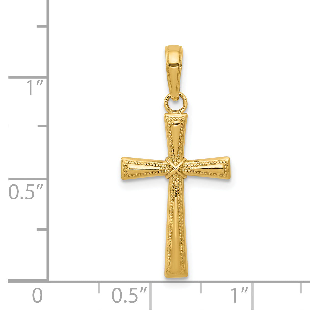 14K Gold Diamond-Cut X Cross Pendant with Elegant Concave Design