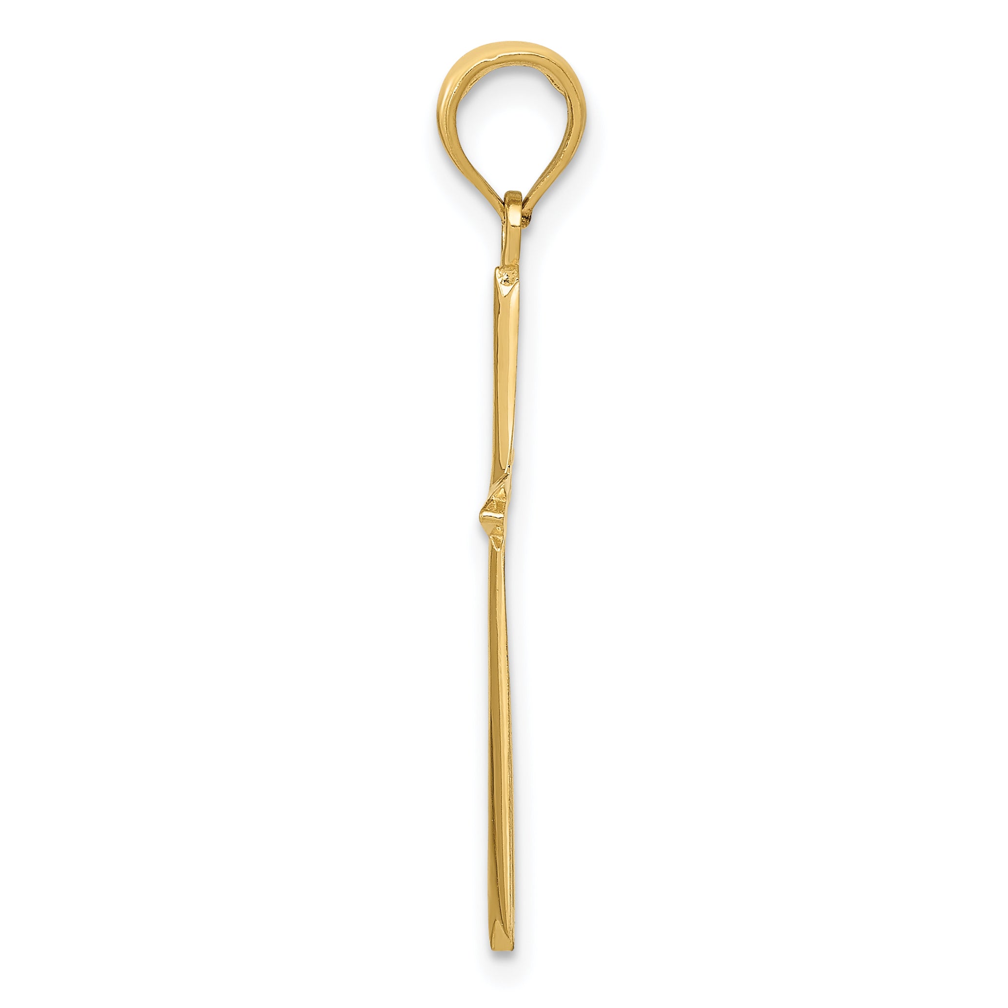 14K Gold Cross Pendant with Solid Cast Design Secondary image