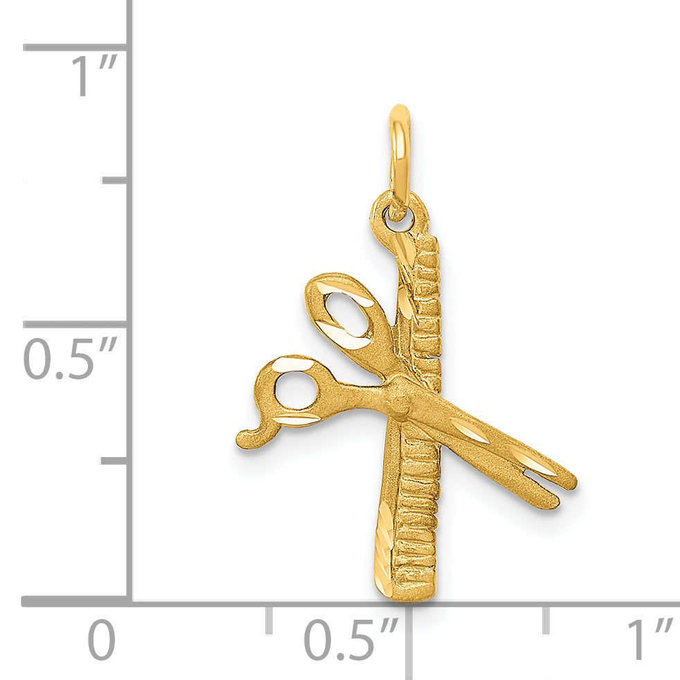 14k Comb and Scissors Charm