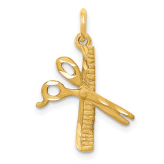 14k Comb and Scissors Charm