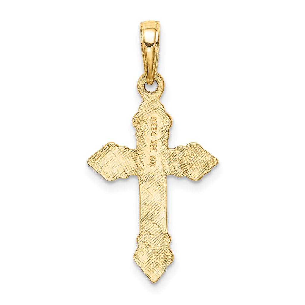 14K Gold Cross Pendant with Solid Casted Design  Elegant and Timeless