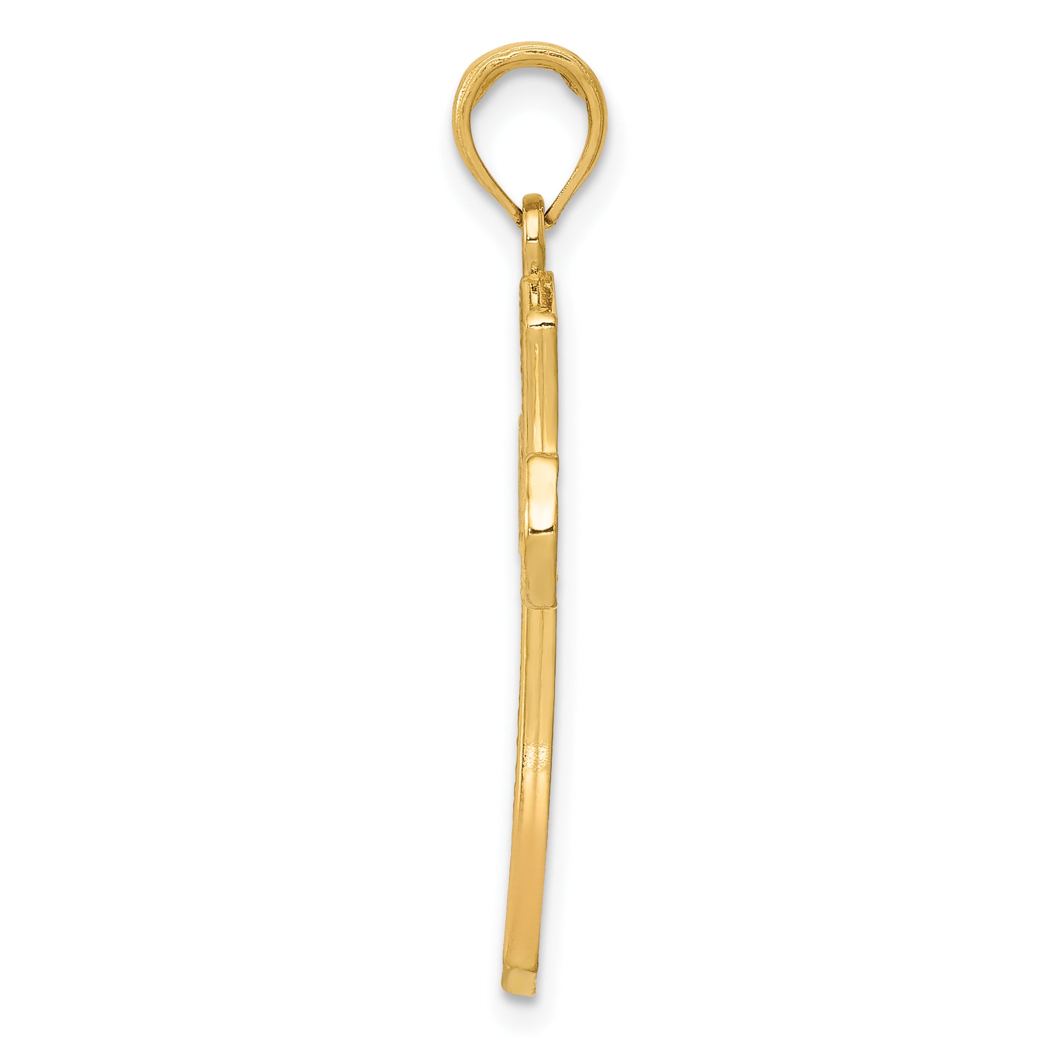 14K Gold Cross Pendant with Diamond-Cut Beveled Edges Solid & Casted Secondary image