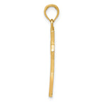 14K Gold Cross Pendant with Diamond-Cut Beveled Edges Solid & Casted