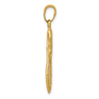 14K Gold Figure 8 Cross Pendant with Polished Satin Finish Elegance