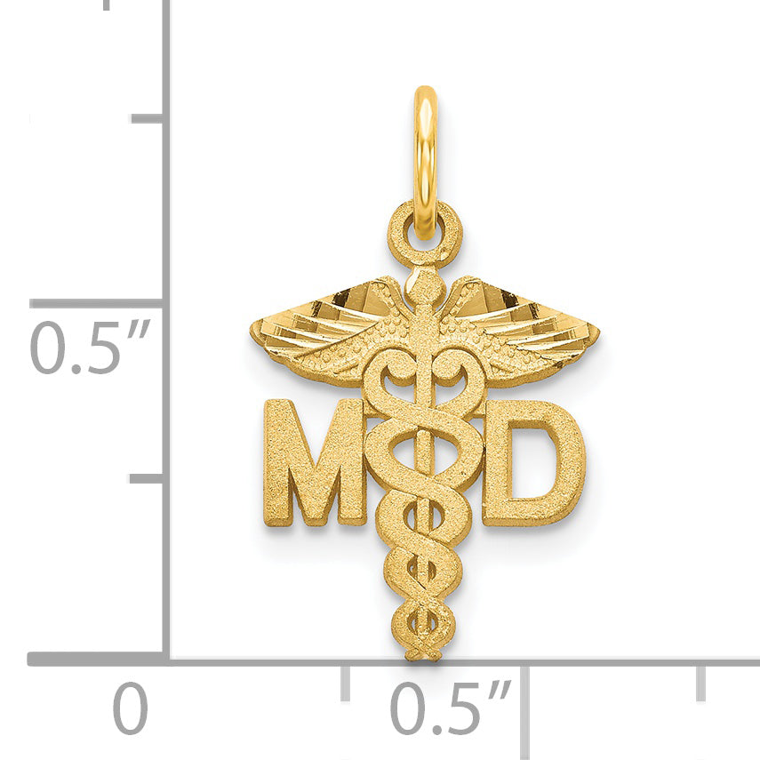 14k M.D. Caduceus Charm