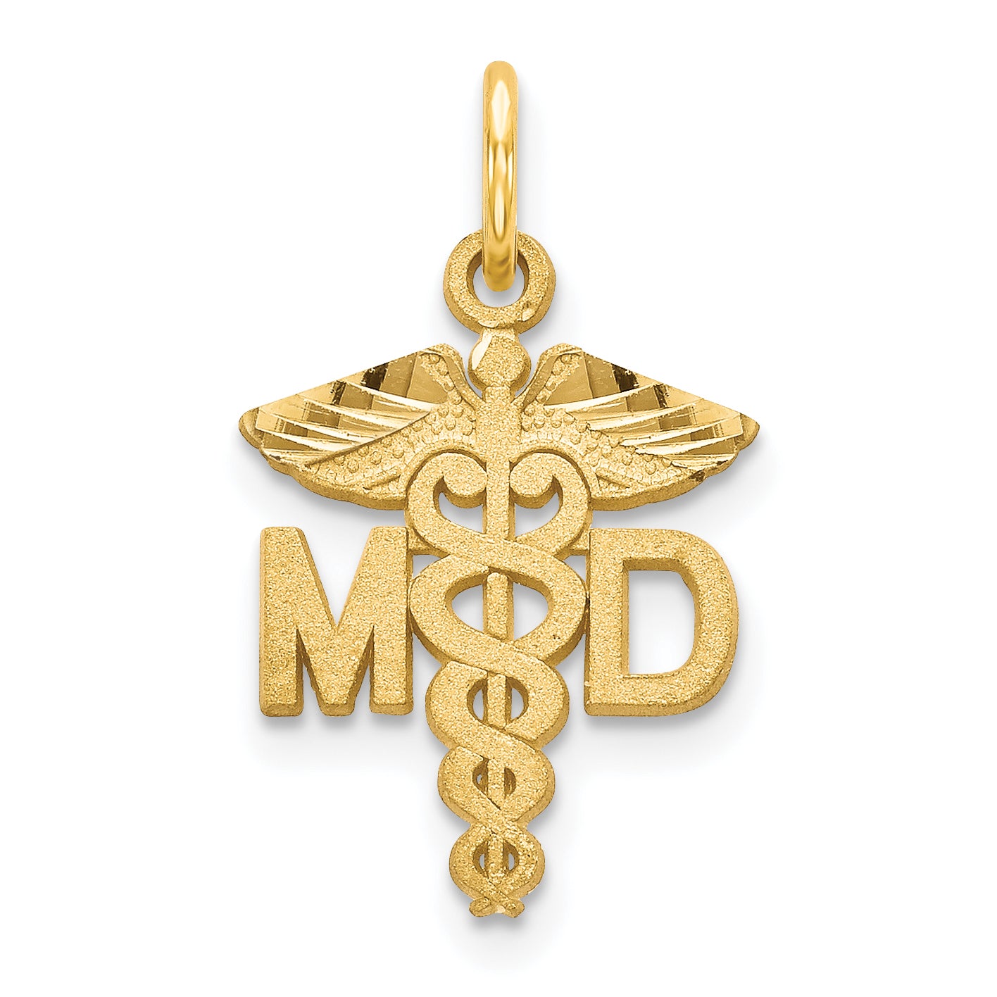 14k M.D. Caduceus Charm