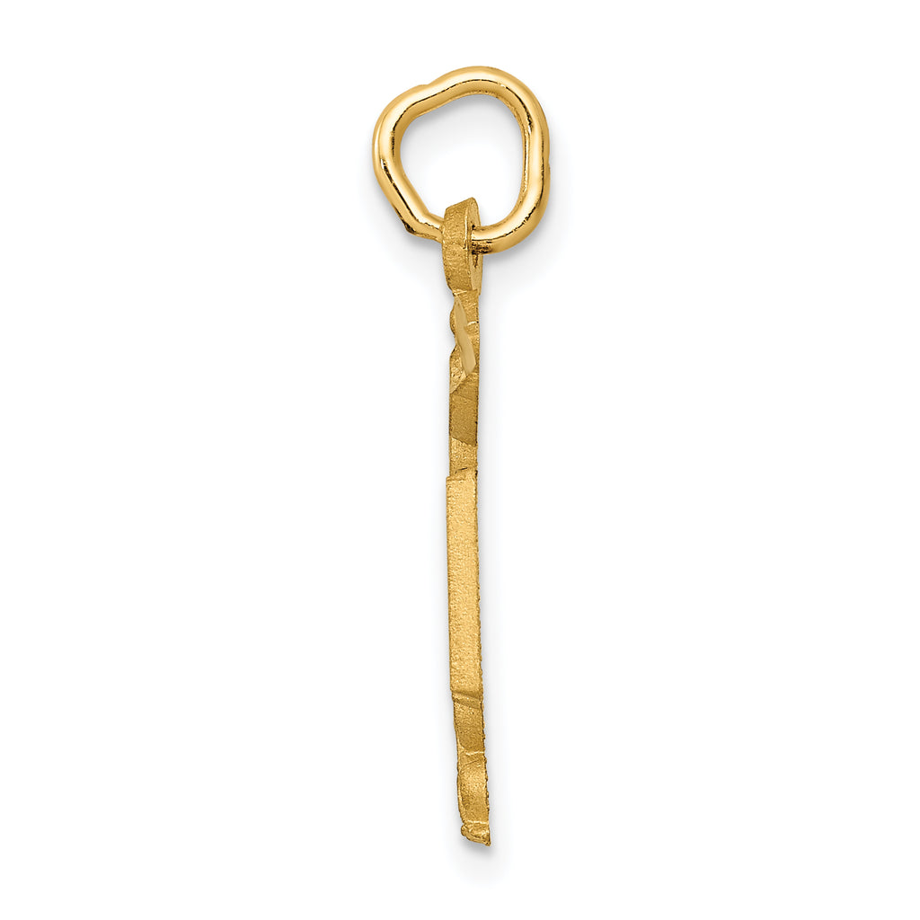 14K Gold RN Nurse Charm with Brushed Finish Elegant and Gift Ready