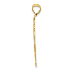 14K Gold Passion Cross Pendant, Reversible Design, 36mm Elegant Charm