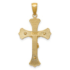 14K Gold Crucifix Pendant with Polished Finish and Solid Design