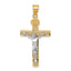 14K Two-tone Diamond-cut Lattice Cross w/Crucifix Pendant
