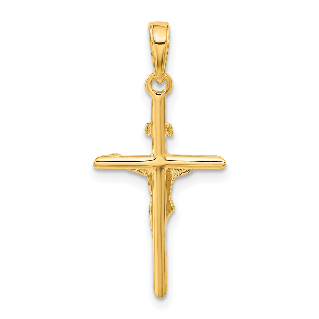 Stick Style Crucifix Pendant in 14K Yellow Gold
