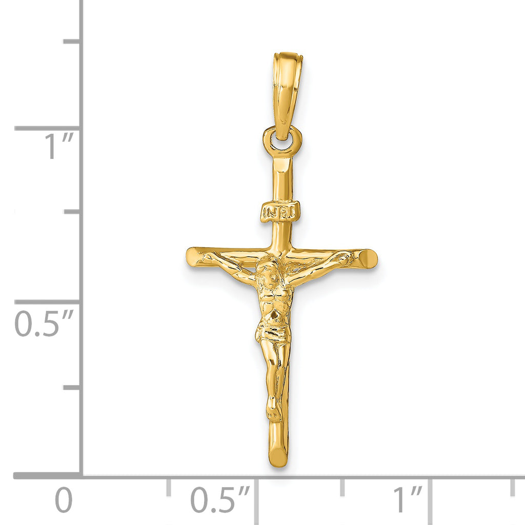 Stick Style Crucifix Pendant in 14K Yellow Gold