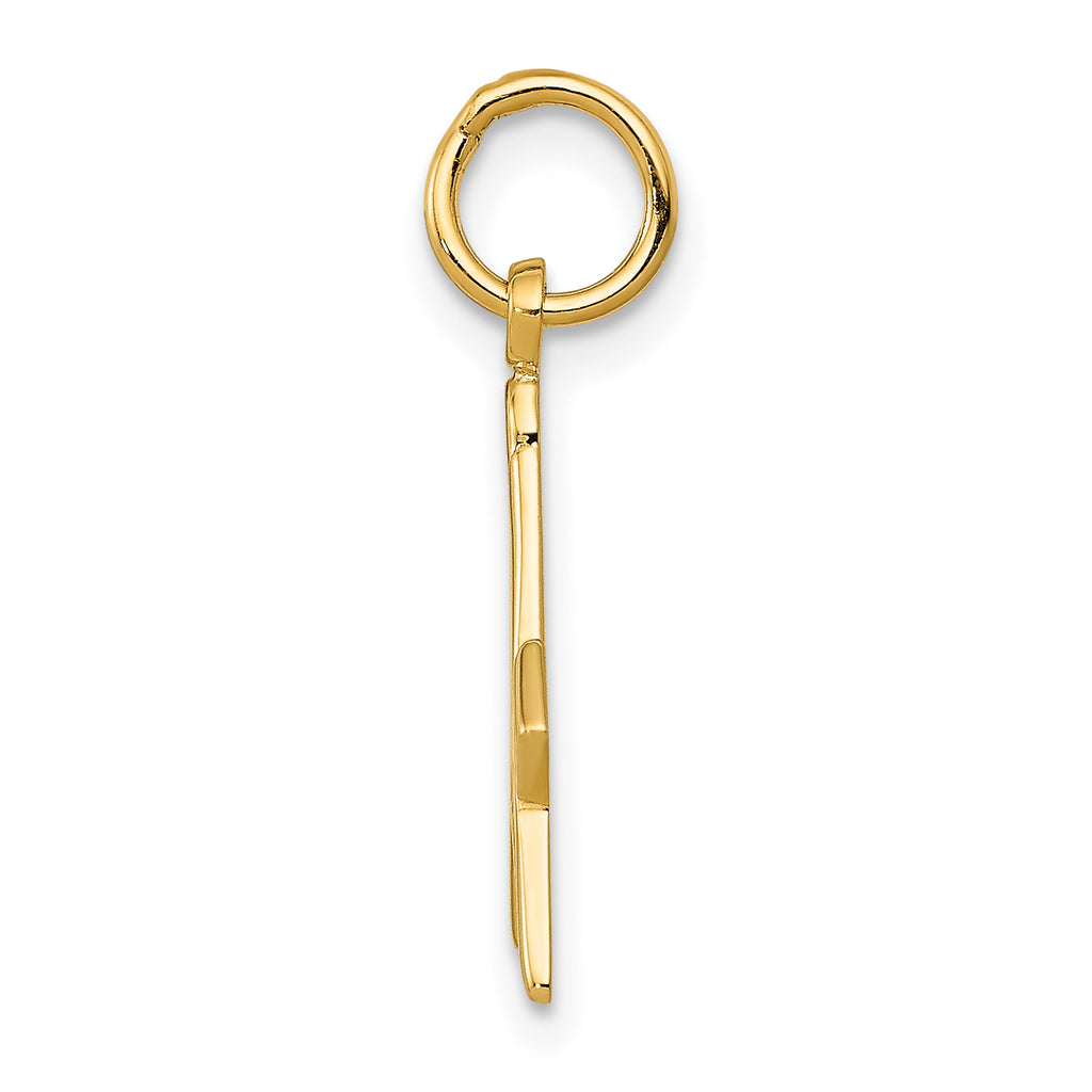 14K Gold Masonic Symbol Charm for Men with Polished Textured Finish