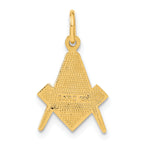 14K Gold Masonic Symbol Charm for Men with Polished Textured Finish