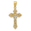 14K Two-Tone Small Lacy-Edge Inri Crucifix Pendant