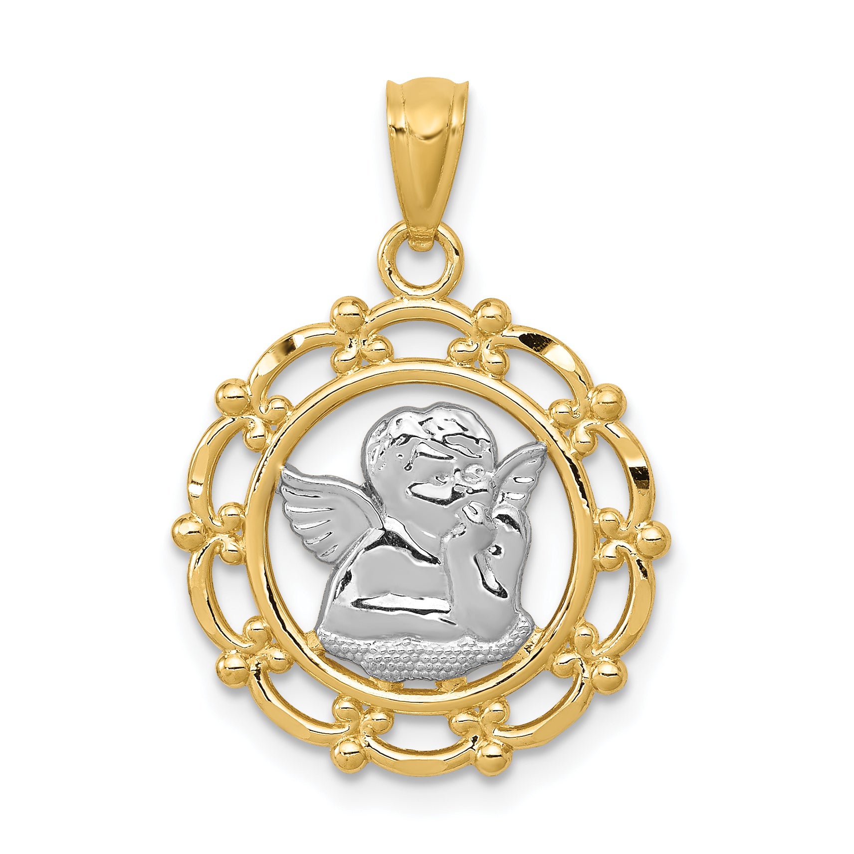 14k w/Rhodium Angel Pendant Main image