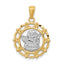 14k w/Rhodium Angel Pendant