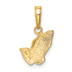 14K Gold Praying Hands Pendant with Solid Cast Design for Everyday Elegance