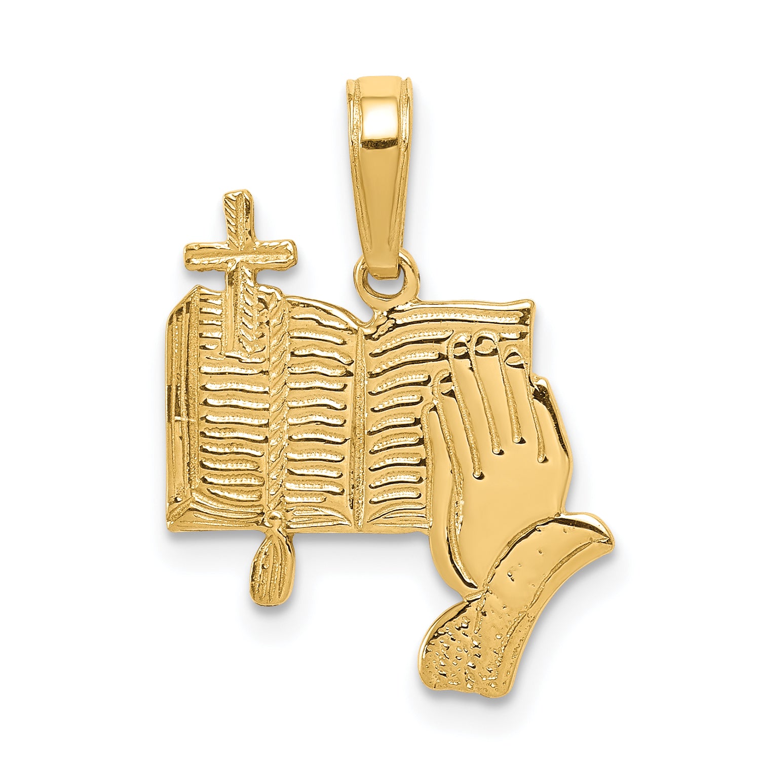 14K Bible, Praying Hands, and Cross Pendant Main image