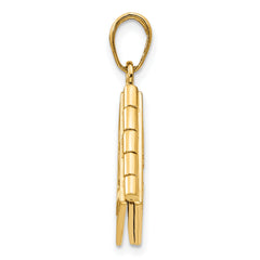 14K Gold 3D Serenity Prayer Book Pendant with Moveable Pages