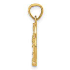 14K Gold Pretzel Pendant with Open Back, Solid Cast Design